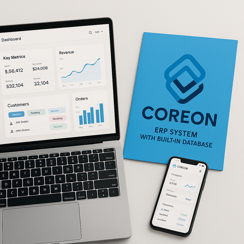 COREON ERP na komputerze i urządzeniu mobilnym